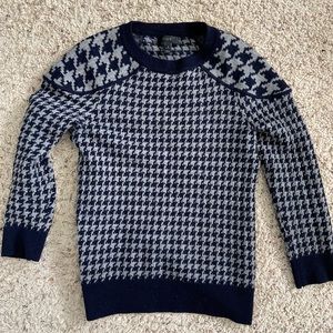 J.Crew S Navy Houndstooth Sweater